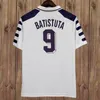 1998 1999 Fiorentina Batistuta Rui Costa Mens 축구 유니폼 홈 퍼플 화이트 레트로 축구 셔츠 성인 짧은 소매 유니폼