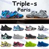 Triple S 3.0 منصة أحذية عارضة أزياء عداء بلو رمادي أبيض وردي اللون البرتقالي الصفراء الصفراء.