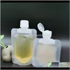 Verpakkingszakken 3050100 ml Clamshell Packaging Stand Up Spout Pouch Plastic Hand Sanitizer Lotion Shampoo Make -up Vloeistofreistas WB2854 K PWNPH