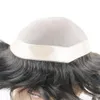 Мужчина Toupee Human Hair 7 "x9" 6 "x8" 8 "x10" Мужские системы замена моно базовые волосы