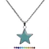 I Love You Happy Star Pendant Necklace Color Changing Temperature Sensing Mood Necklaces Women Children Fashion Jewelry Will and Sandy