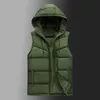 -vente de gilet d'hiver pour hommes chaud à capuche gilet décontracté vestes sans manches épaissir Parkas 6XL 210923