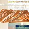 5Pcs Non-Slip Wooden Hangers For Adult Suit Garments Clothes Jeans Pants Coat Dress Drying Racks Holder Home Storage