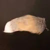 Новая мода Wolf Fox хвост хвост мех -мех -чайки Unisex Pompom Pomne Care Caring Holder милые ключевые цепочки шарм аксессуары подарки G10195773360