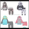 Baby-Umstands-Drop-Lieferung 2021 Baby-Kapuzenpullover, Hosenanzüge, 40 Designs, Kinder-Pullover, Kleidungssets mit Tasche, bedruckt, mit Kapuze, langärmlig, Flor