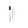 새로운 10ml 빈 펜 사각형 투명 유리 롤 골드 캡과 병에 스테인레스 스틸 롤러 공 에센셜 오일 향수 RRF12862