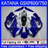 Fairings For SUZUKI KATANA GSX600F GSXF750 GSXF 600 750 CC GSXF-600 White blue new 18No.4 GSX750F 600CC 750CC 03 04 05 06 07 GSXF600 GSXF-750 2003 2004 2005 2006 2007 Body