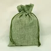 8*10CM Cordon De Jute Naturel Sacs Jute Cadeau Bijoux Emballage Faveur De Mariage Pochettes