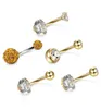 15 Stück exquisiter und modischer gemischter Zirkon-Nabelknopf-Piercing-Schmuck Doppelkopf-Kristall-Tonkugel-Glocken-Körperschmuck-Set hea6343300