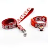 Christmas Dog Collars Two Sets Nylon Adjustable With Santa Pendant Creative Leash Pets Accessories