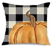 Funda de almohada de otoño de Halloween 18x18 pulgadas Almohadas de hoja de calabaza a cuadros de búfalo Tiro decorativo Granja Acción de gracias Funda de cojín de otoño para sofá Fred DHL