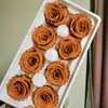 Fleurs décoratives couronnes rose érunale 4-5cm / 8pcs réels pour toujours les roses préservées tête pour les accessoires de décoration de maison de mariage fille