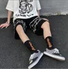 Harajuku Men Shorts Streetswear железная цепь шаблон Jogger WO летняя свободная эластичная талия хип-хоп скейтборд 220301