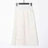 Bianco elegante gonna perla patchwork per le donne a vita alta spaccata casual coreano midi gonne midi femmina moda 210521