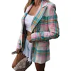 Женские костюмы Blazers 2021 Late Late Plaid Blazer Женщины двойная грудь Жада Lab