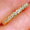 Wieczność Obietnica Ring 925 Sterling Silver Pave Diamond CZ Zaręczyny Zespół Ślubny Pierścienie Dla Kobiet Bridal Party Moda Biżuteria