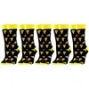 Men's Socks 5 Pairs Men Cotton Novelty Funny With Print Cute Colorful Cartoon Food Avocado Women Sock Happy Casual Harajuku Crew