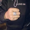 Męskie Kamienie Hip Hop Pierścienie Biżuteria Złota Diamentowy Diamentowy Pierścień Stal Stainle Stal Pierścień dla mężczyzn