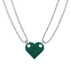 Подвесные ожерелья модные пары кирпичные ожерелье в форме сердца для женщин мужчины дружба 2 кусочки бусинки