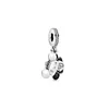 Adatto a braccialetti con ciondoli Pandora in argento sterling 925, cuore nero, tacchi alti, croce, amore, ciondolo, perline, creazione di gioielli