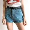 Vintage Denim Shorts Women High-Waist Rolled Hem Girls Sexy Cuff Jeans Plus Size Girls' Street Wear C3627 210724