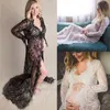 Sukienka macierzyńska fotografia długa Maxi ciąża ubrania koronkowa suknia macierzyńska sukienka Fancy strzelanie zdjęcie 2019 Kobiety w ciąży sukienka G220309