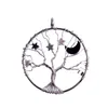 Yıldız Ay Hayatı Ağacı Yuvarlak Kolye Kolye Kadın Sterling Gümüş Takı Crescent Kadınlar ve Kızlar için Kolye