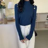 Top a collo alto con fondo sottile primavera e autunno 2021 stile coreano corto da indossare delicatamente con maglione a maniche lunghe maglioni da donna