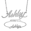 Brincos colar moda aço inoxidável nome pulseira conjunto ashley script carta ouro gargantilha corrente pingente placa de identificação gi253n