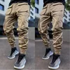 Höst herrspår Pant Casual Style Top Sälj Mäns Joggers Hip Hop Sweatpants Cargo Byxor Panelbyxor Elastisk Midja Harem Män Kläder