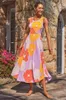 Women Dress Patchwork Printed Bohemia Sexy Long Print Floral Maxi es High Waist Sleeveless Summer es 210513