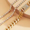 Kristall Iced Out Kubanische Kette Fußkettchen Armband Silber Gold Mehrschichtige Fuß Tennis Armbänder für Frauen Sommer Mode Schmuck wird und sandig