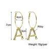 후프 Huggie Tostasally Fashion Golden Alloy A-Z 26 대나무지나 귀걸이 알파벳 귀 Pendientes Iniciales 편지