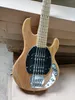 Custom 5 Strängar Elektrisk basgitarr Naturlig Träfärg med Ash Body Maple Fretboard