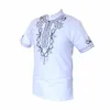 Dashikiage Dashiki男性シャツアフリカのオート部族ブラウス刺繍Ankara Tシャツ210716