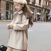 Девушки шерсти шерстяное пальто 2021 Новый корейский стиль утолщенные осенью и зимний стиль большой детский талию шерстяные пальто H0909