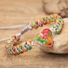 Beaded Strands Natural Stone Heart Charm Bracelet On Hand Bohemian Colorful Beads String Braid Bracelets & Bangle Friendship Jewelry Gift Tr