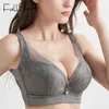 Fallsweet Push Up Bra para Mulheres Acolchoadas Plus Size Underwire Bras Sexy Lingeire Lace Underwear C D E Cup 211217