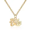 Lettre maman pendentif collier en acier inoxydable Gold Colliers de lettres creux pour les femmes Girls Mère fête des bijoux de mode et sable