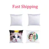 3 Sizes Personalized Sublimation Pillow Cover Sofa Chair Cushion Pillowcase Car Home Decoration Solid Color DIY Christmas Gifts