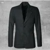 Men's Suits & Blazers Men Autumn And Winter Dark Blue Texture Woolen Suit Blazer Casual England Style Slim Gentlemen Business