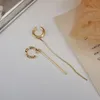 INS Einfache Doppel Linie Quaste Kein Piercing Ohr Manschette Ohrring Zubehör Punk Gold Farbe Schmuck Clip Ohrringe für Frauen