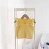 Bébé enfants gilet pour fille printemps solide pull col en v cardigan haut automne hiver nouveau sans manches mignon vêtements pour enfants 20220302 Q2