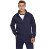 Homens listrados sportswear casual homens tracksuits 2 peças definir primavera outono moletom + calças define marca esportiva terno