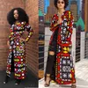 Kvinnor tryckta Maxi Coat Cardigans med midjebälte Långärmade Afrikansk mode Kvinna Casual Höstfall Trending Femme Wear 210416