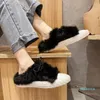 Slippers Bow Knot Slip On Flats Female Fashion Women Shoes Keep Warm Moccasins Ladies Woman Fur Loafers Plush Winter Boat Shoe