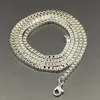 Catene a scatola placcate argento in acciaio inossidabile da 2,5 mm 3 mm per pendenti di collane Accessori moda per gioielli da donna