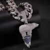 Iced Out CZ Crystal Glacier Polar Bear Pendant Necklace Fashion Hip Hop Jewelry With 13mm Miami Cuban Link Chains dropshipping X0509
