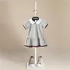 New Arrival 2021 Short Sleeve Cotton Clothes Stripe Fashion European Style Baby Kids Clothing Clothes Girls Dress 1-6 Years Q0716