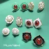 Stud HUANZHI 2022 French Elegant Retro Vintage Pearl Rhinestone Classic Enamel Earrings For Women Girl Jewelry Gift